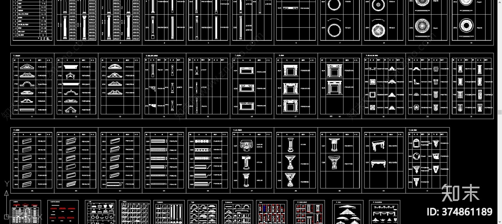 欧式装饰柱施工图下载【ID:374861189】