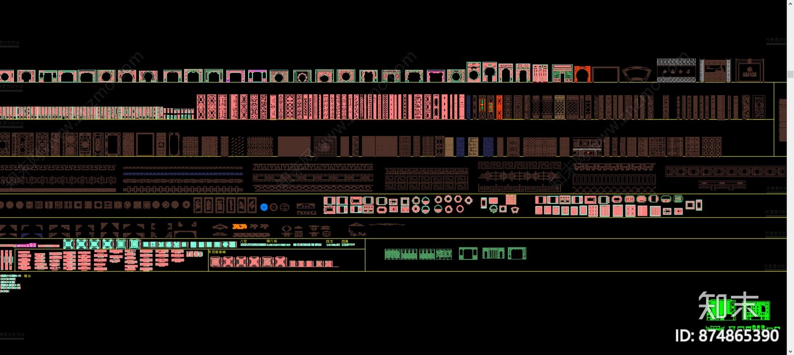 中式元素图集施工图下载【ID:874865390】