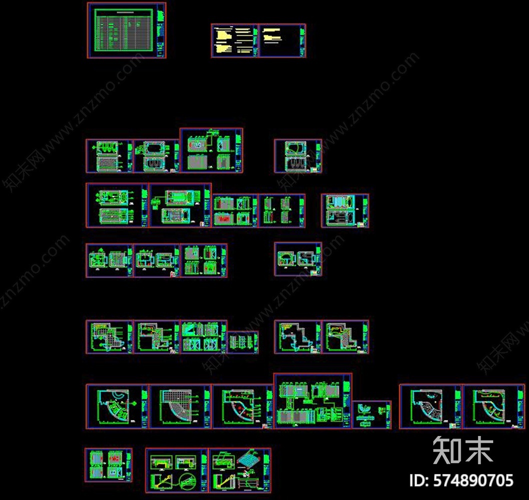 地中海美容院cad施工图下载【ID:574890705】