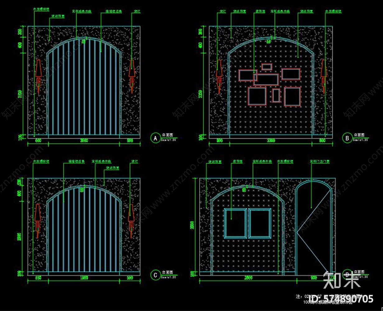 地中海美容院cad施工图下载【ID:574890705】