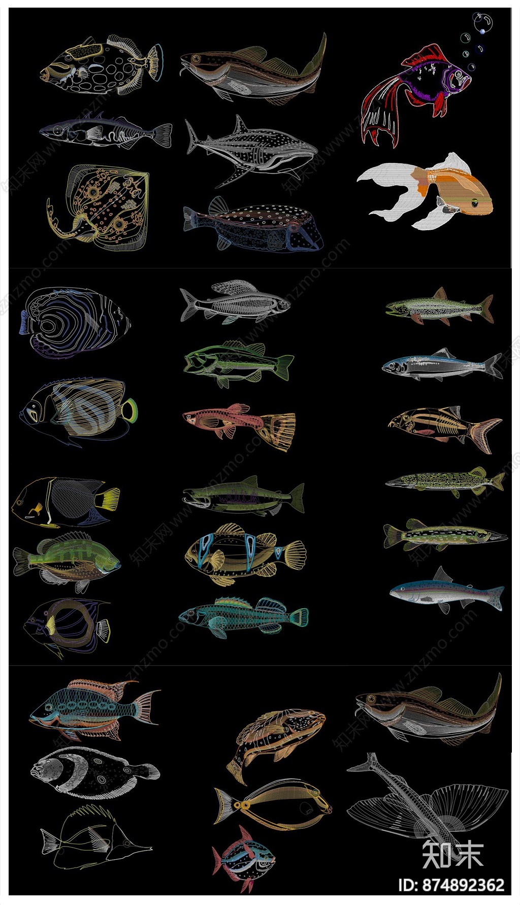 鱼施工图下载【ID:874892362】