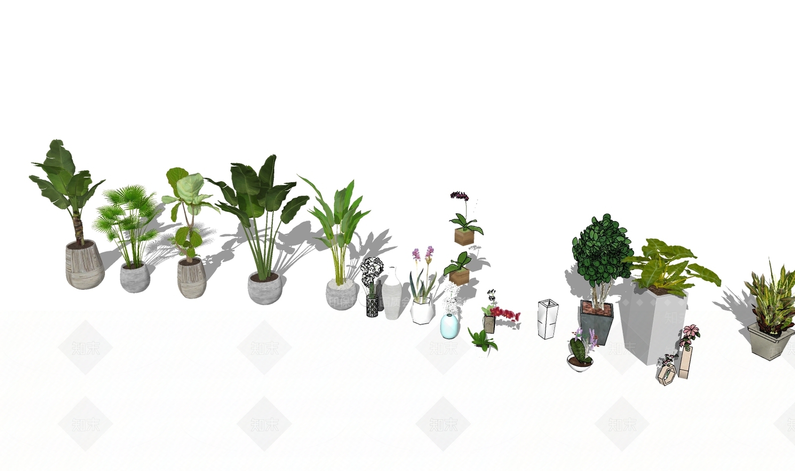 现代风格树木SU模型下载【ID:174899690】