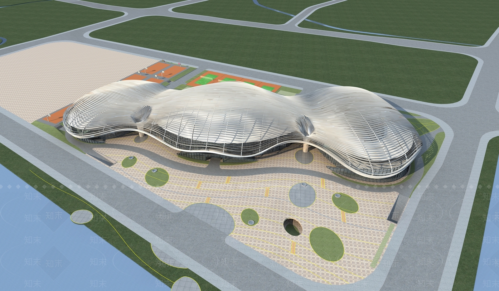 现代体育场馆3D模型下载【ID:974901054】