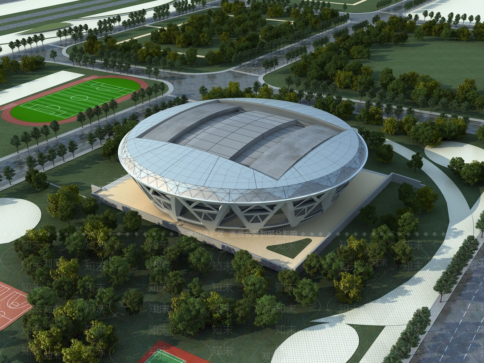 现代网球馆3D模型下载【ID:974902096】