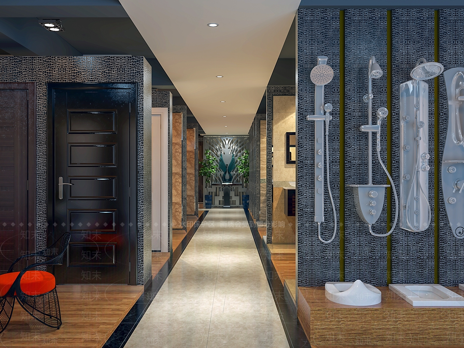 现代卫浴专卖店3D模型下载【ID:374905060】