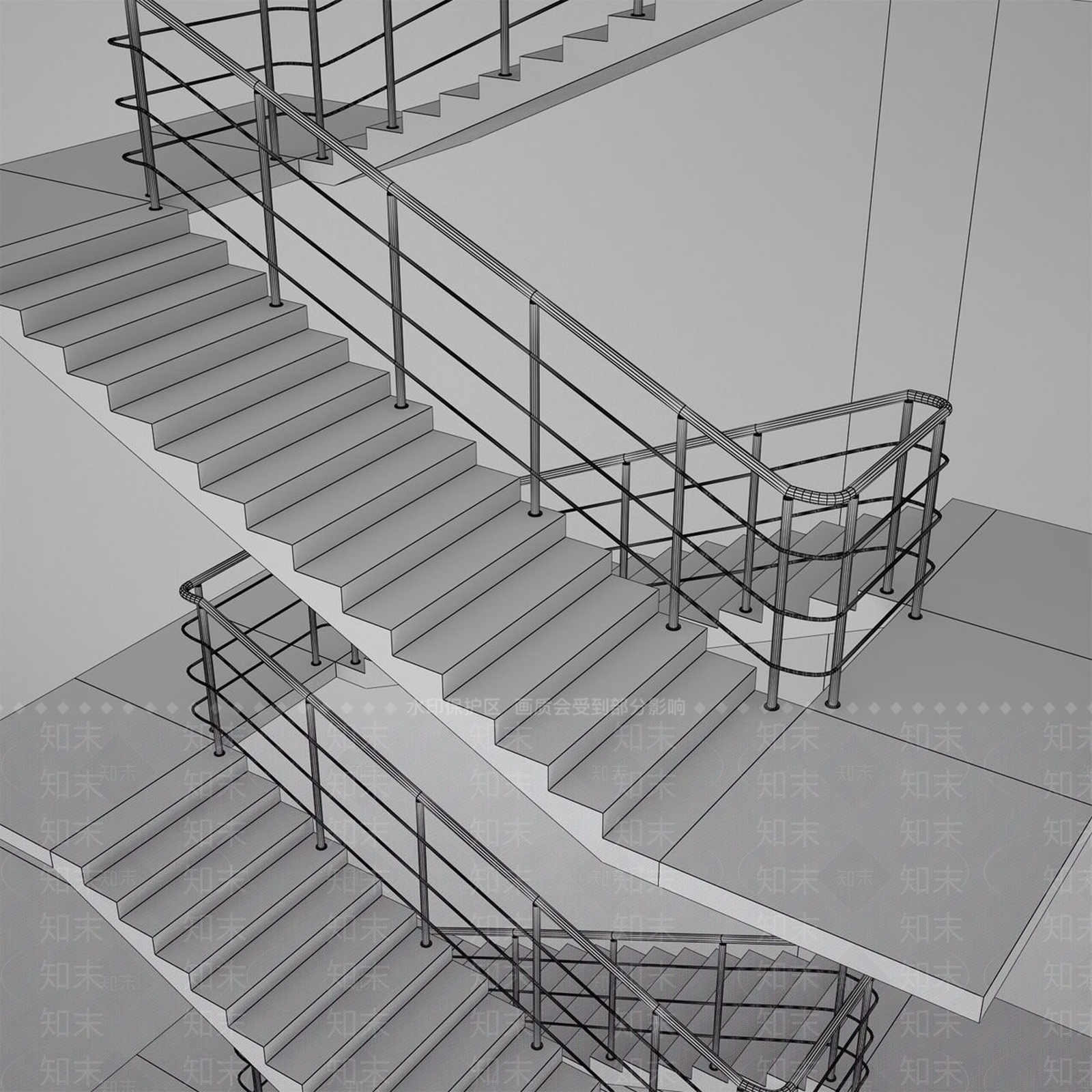 现代楼梯3D模型下载【ID:874920601】