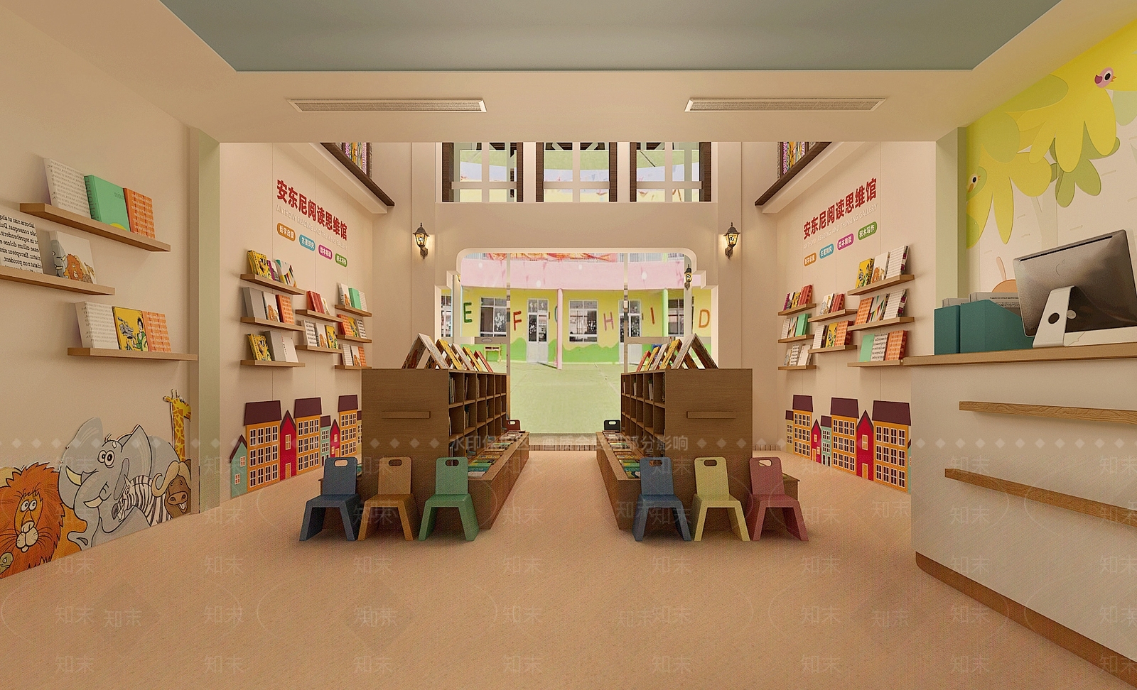 现代风格图书馆3D模型下载【ID:274949638】
