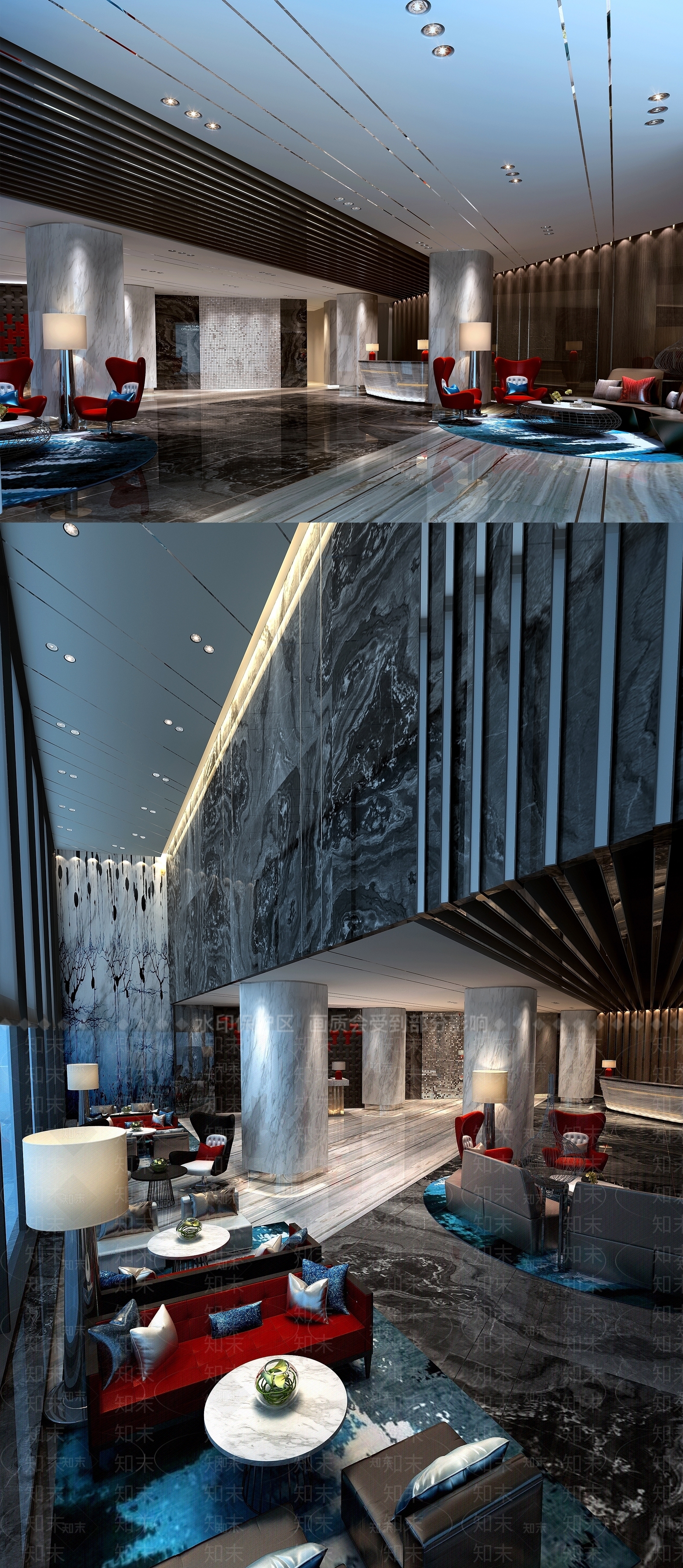 现代酒店大堂3D模型下载【ID:474955203】_知末3d模型网
