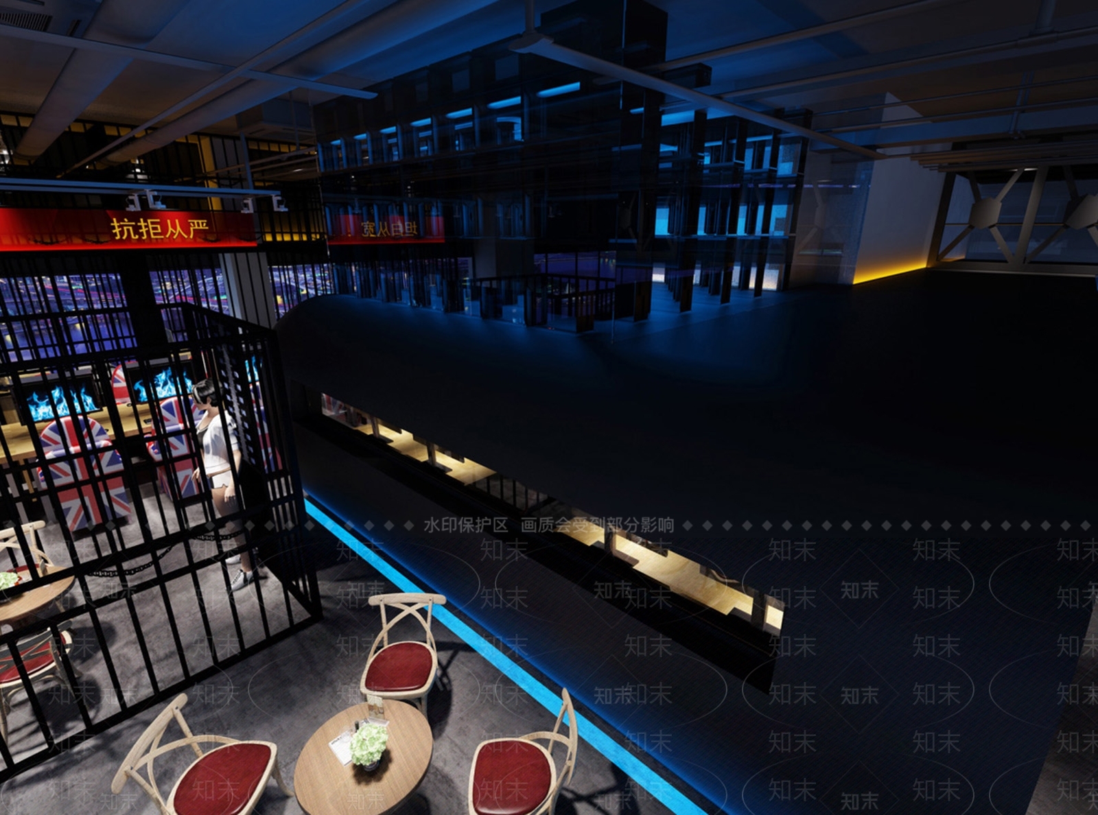 工业风网咖3D模型下载【ID:974958271】