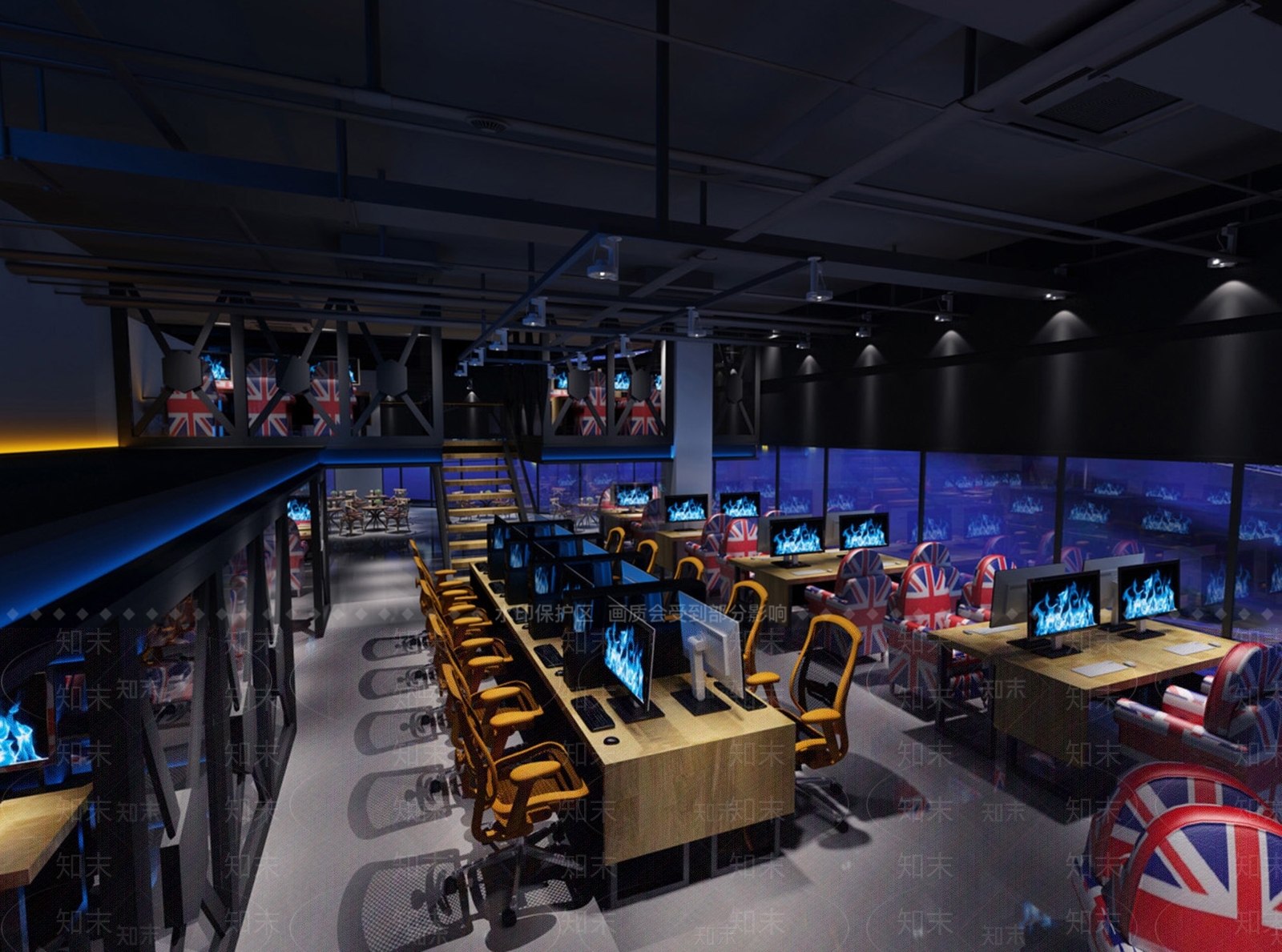 工业风网咖3D模型下载【ID:974958287】