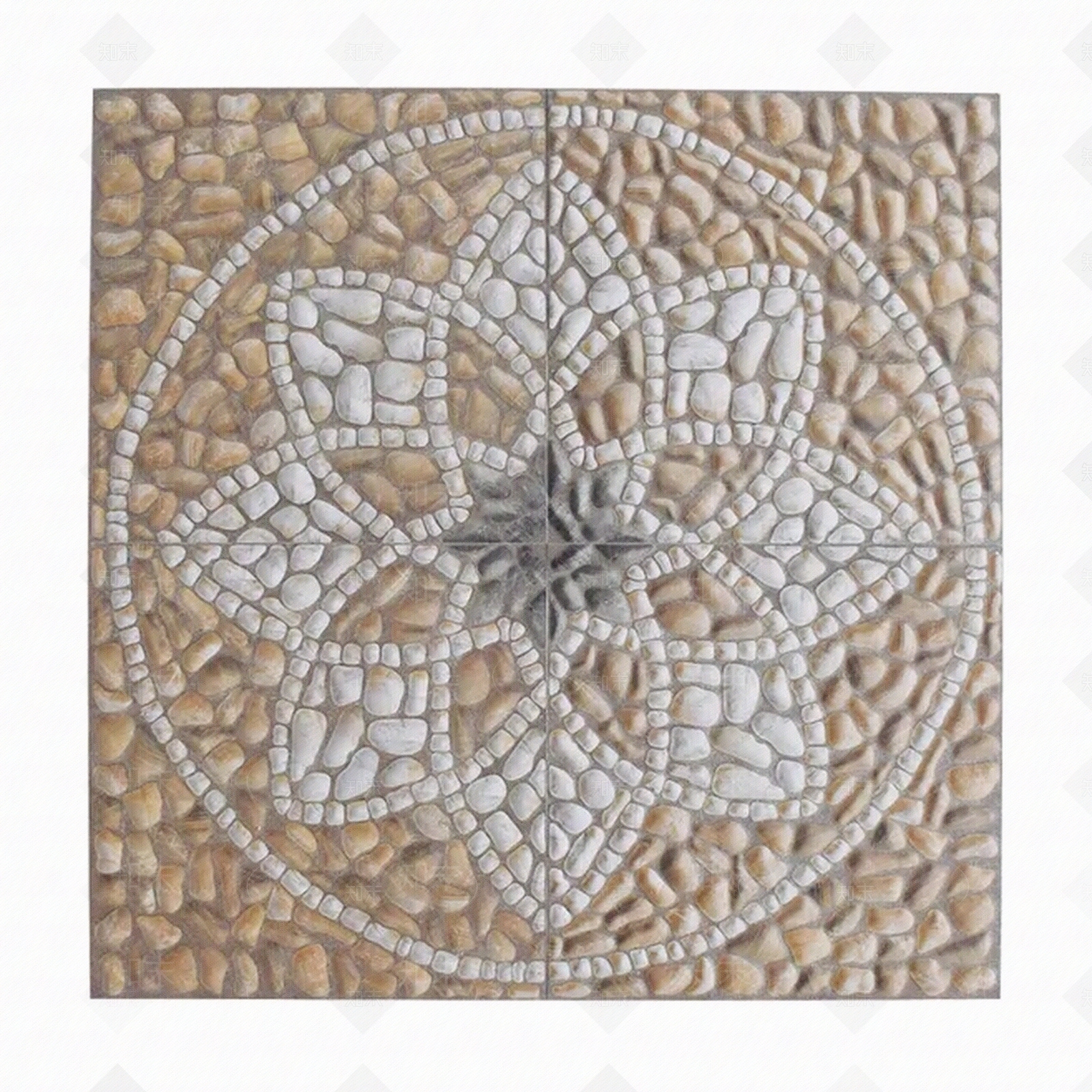 欧式鹅卵石石材拼花贴图下载【ID:974966497】