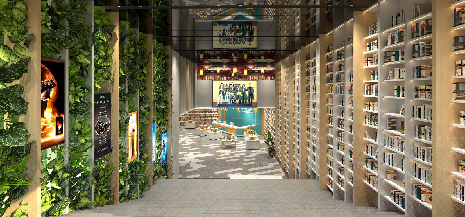 现代风格书店SU模型下载【ID:674968464】