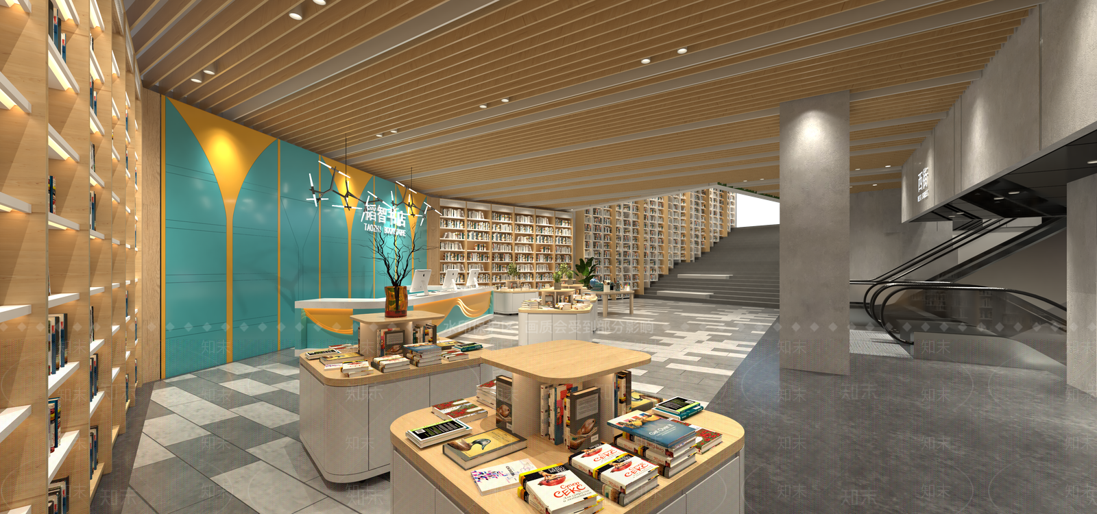 现代风格书店SU模型下载【ID:674968464】