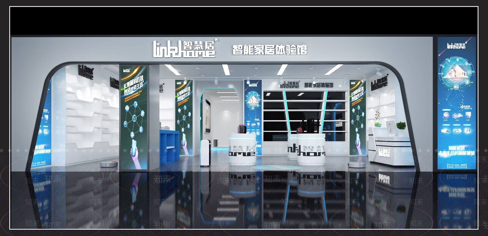 现代智慧家居专卖店3D模型下载【ID:374980044】