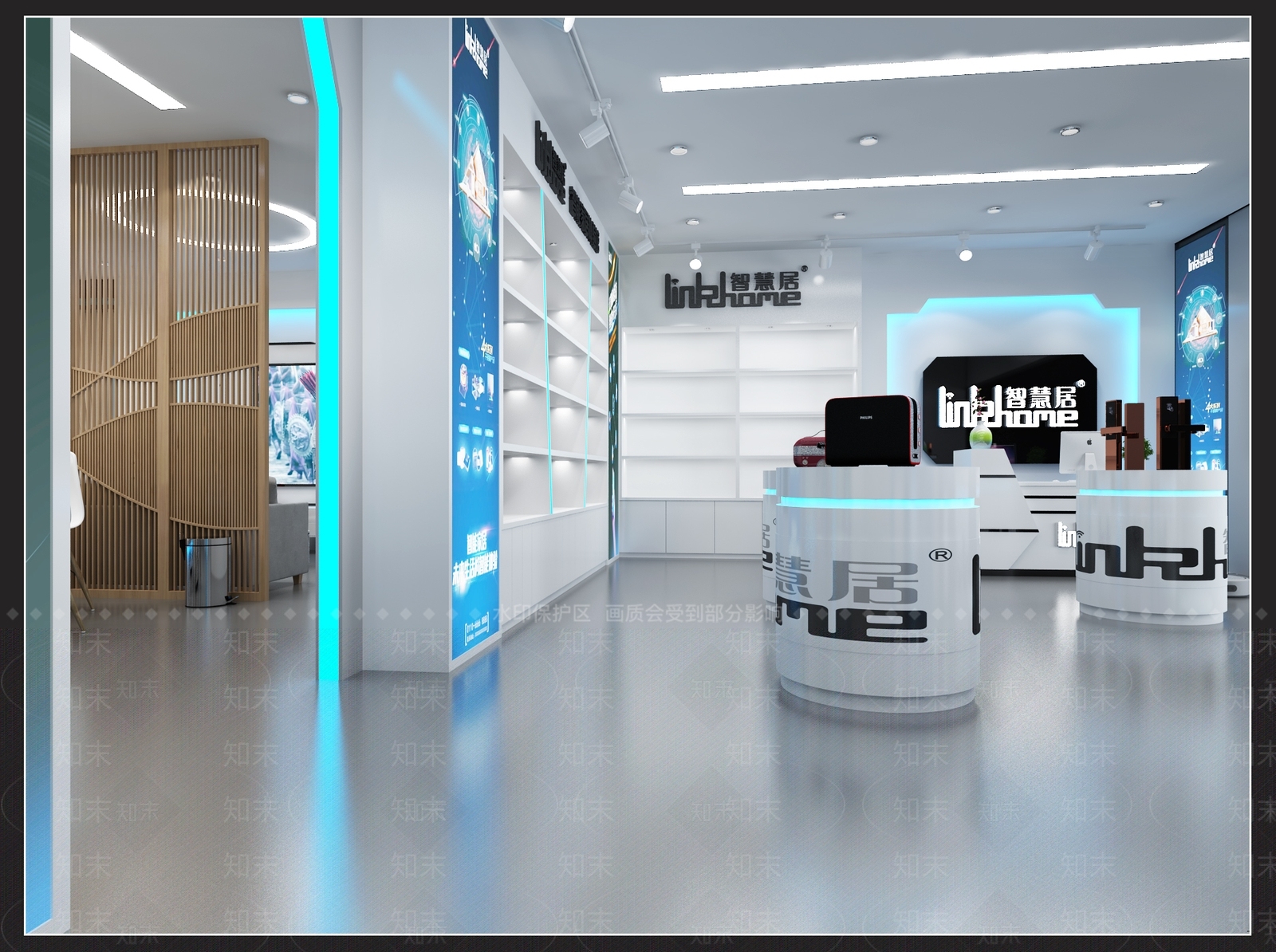现代智慧家居专卖店3D模型下载【ID:374980044】