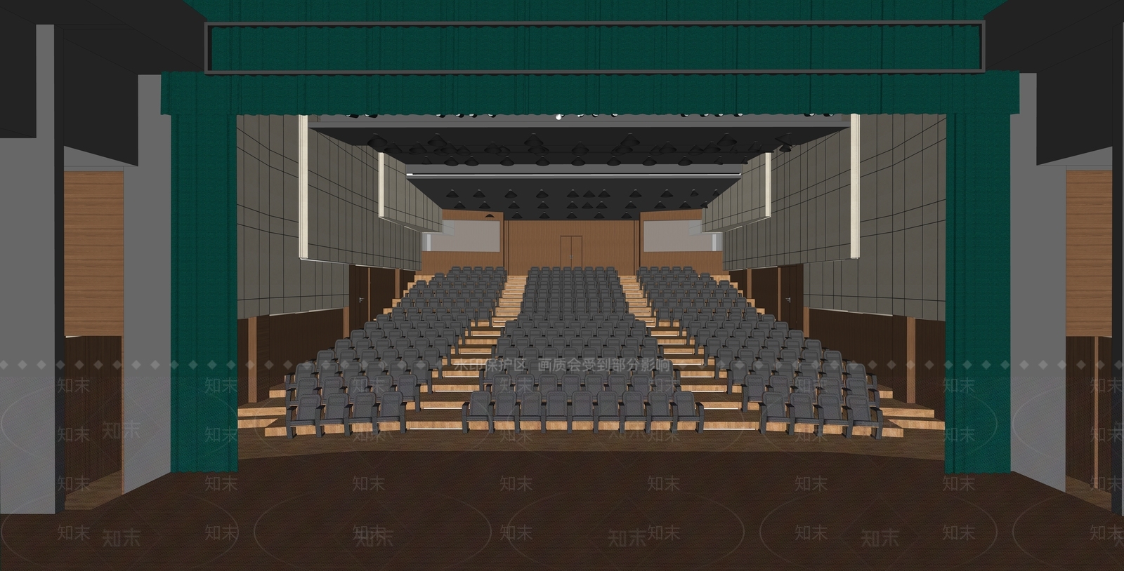 现代风格报告厅SU模型下载【ID:875010584】