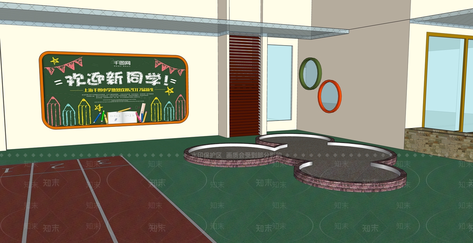 现代风格幼儿园SU模型下载【ID:875011102】