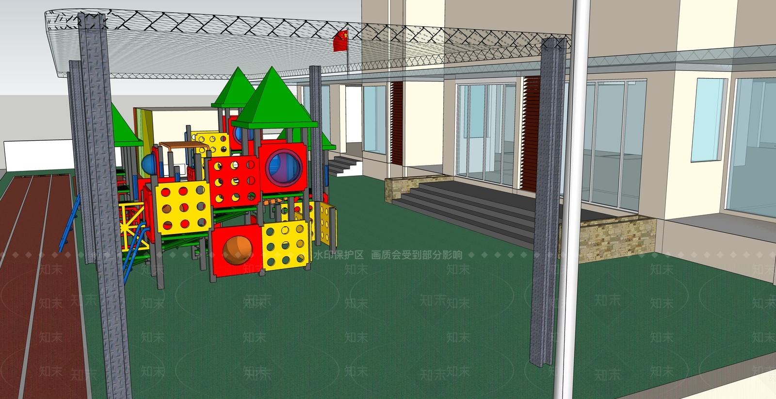 现代风格幼儿园SU模型下载【ID:875011102】