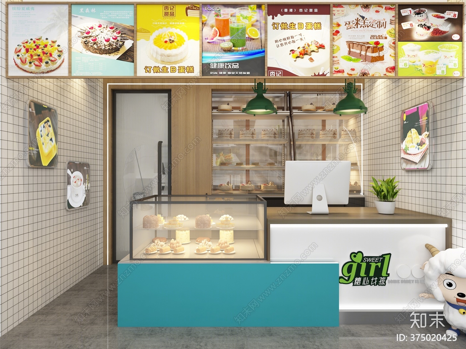 现代甜品面包店3D模型下载【ID:375020425】