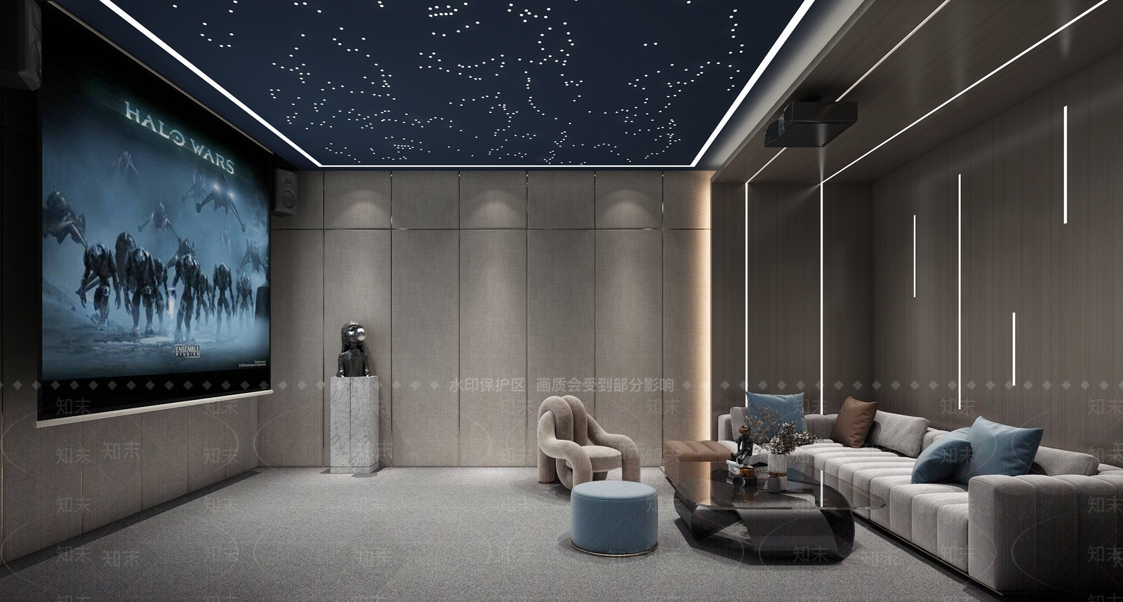 现代影音室3D模型下载【ID:875020986】