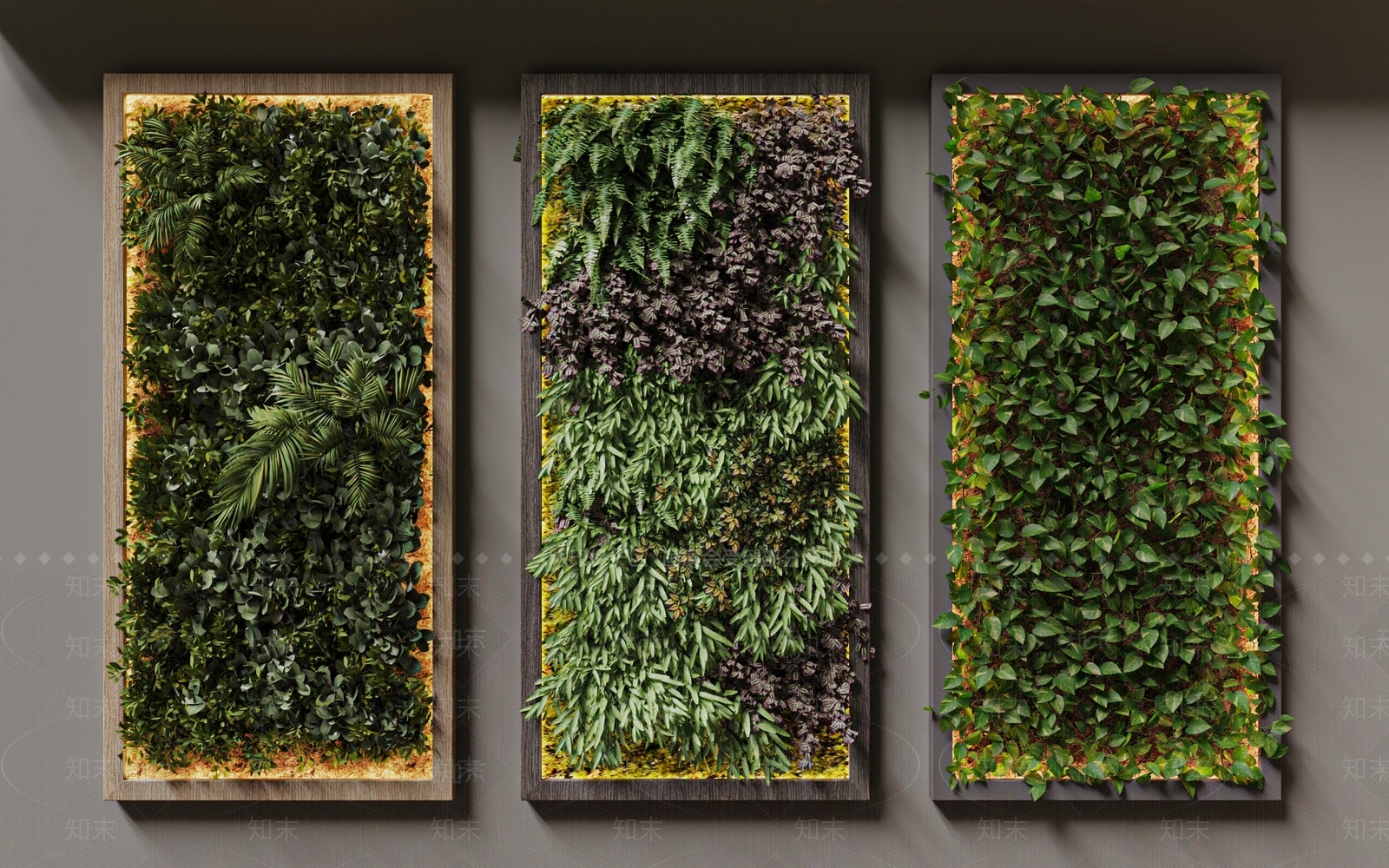 现代绿植墙3D模型下载【ID:475032205】