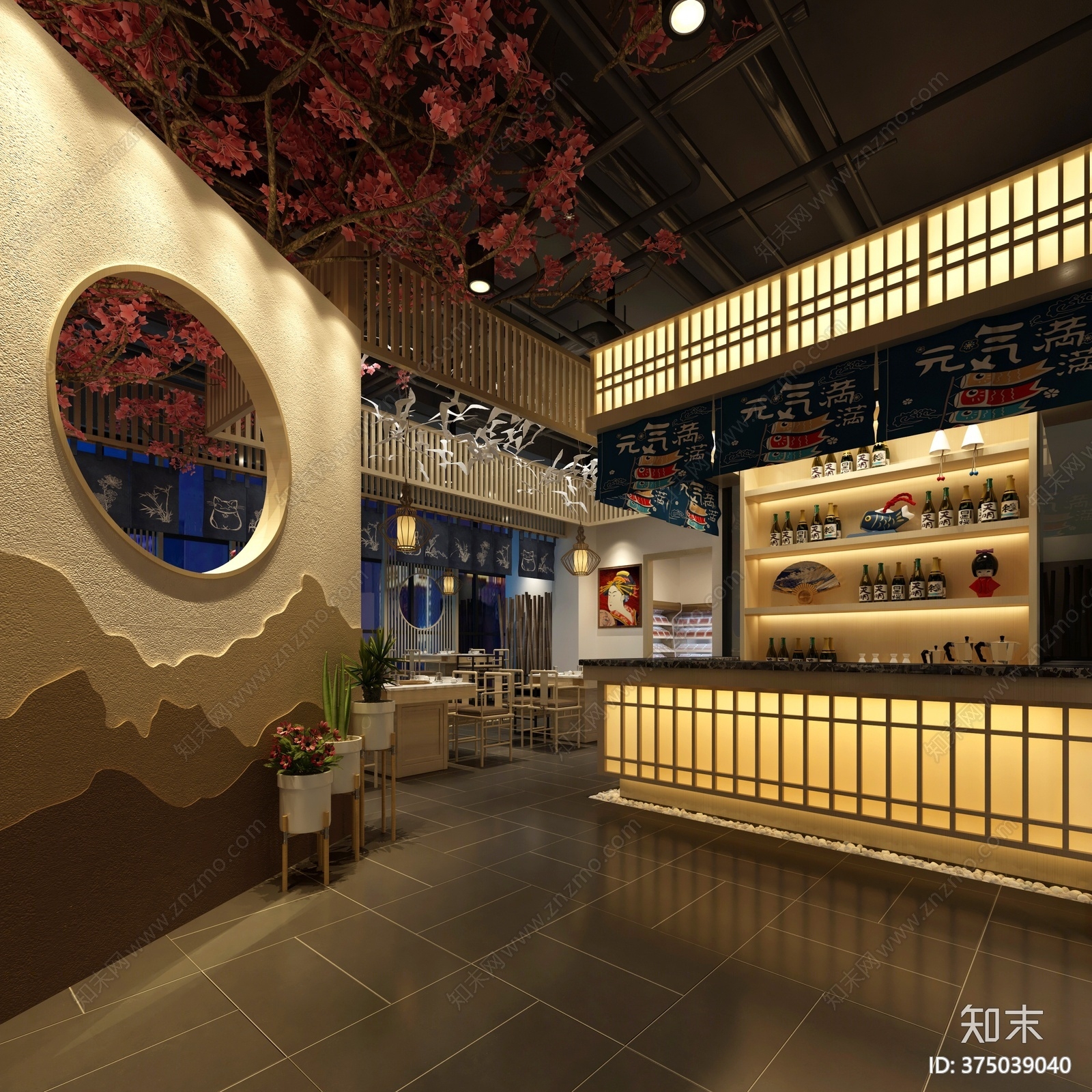 日式火锅店3D模型下载【ID:375039040】