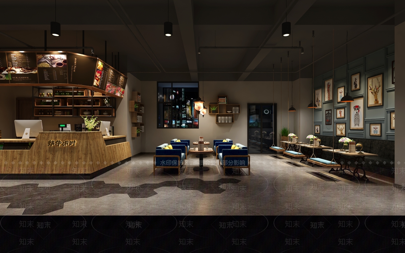 工业风台球室3D模型下载【ID:975042983】