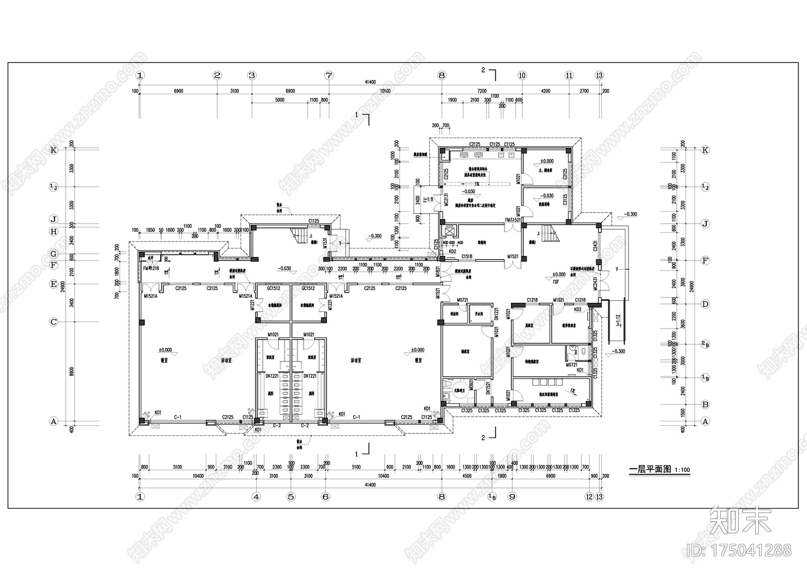 幼儿园cad施工图下载【ID:175041288】