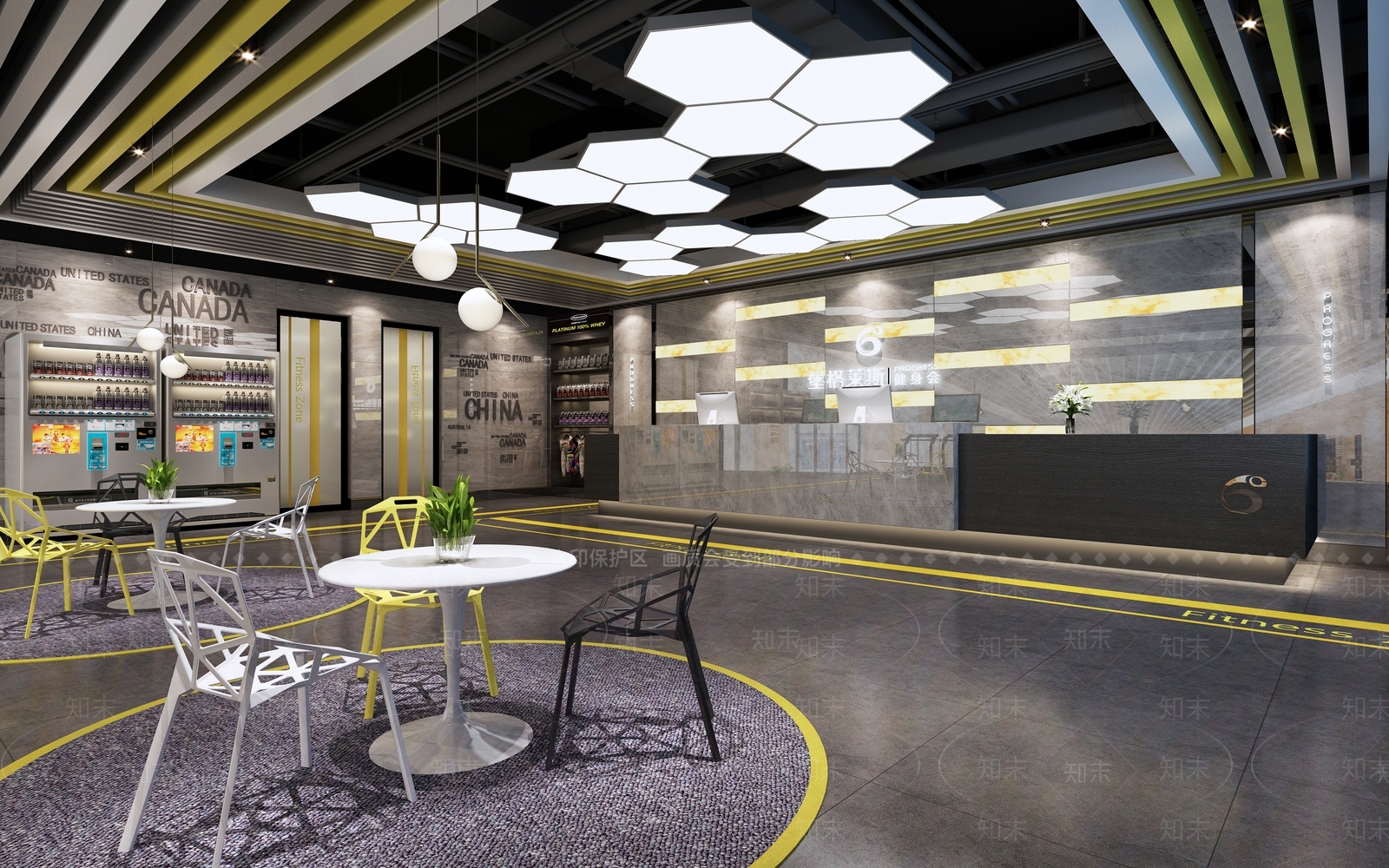 现代健身房前台3D模型下载【ID:375055716】