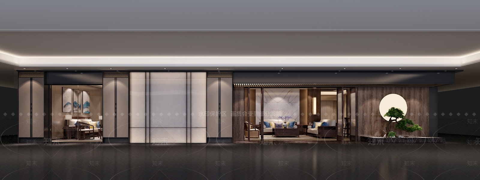 新中式家具卖场展厅3D模型下载【ID:375061661】