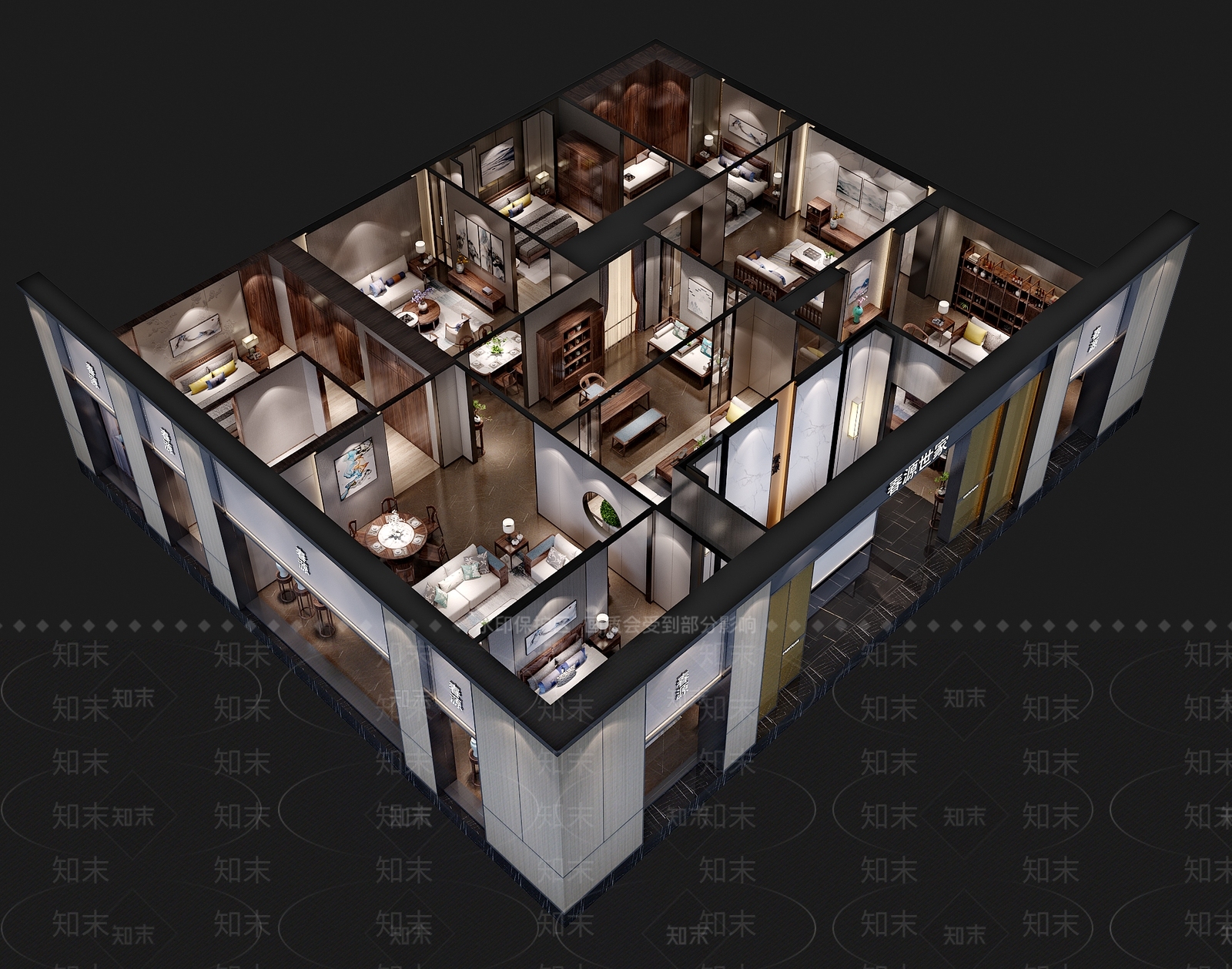 新中式家具卖场3D模型下载【ID:375062052】