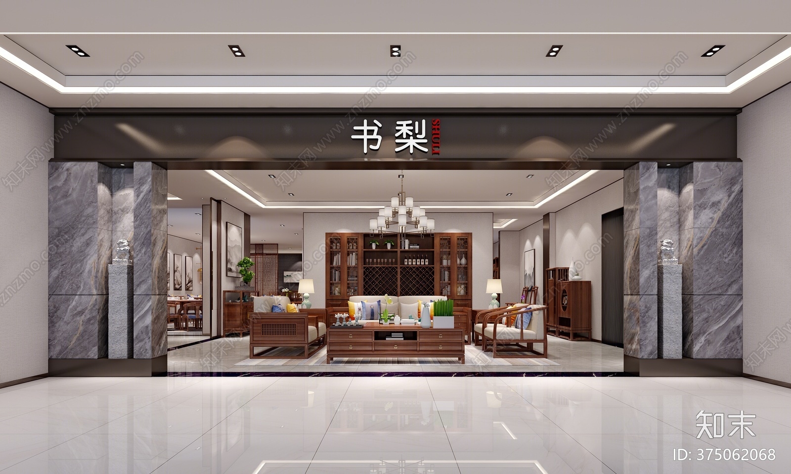 新中式家具卖场3D模型下载【ID:375062068】