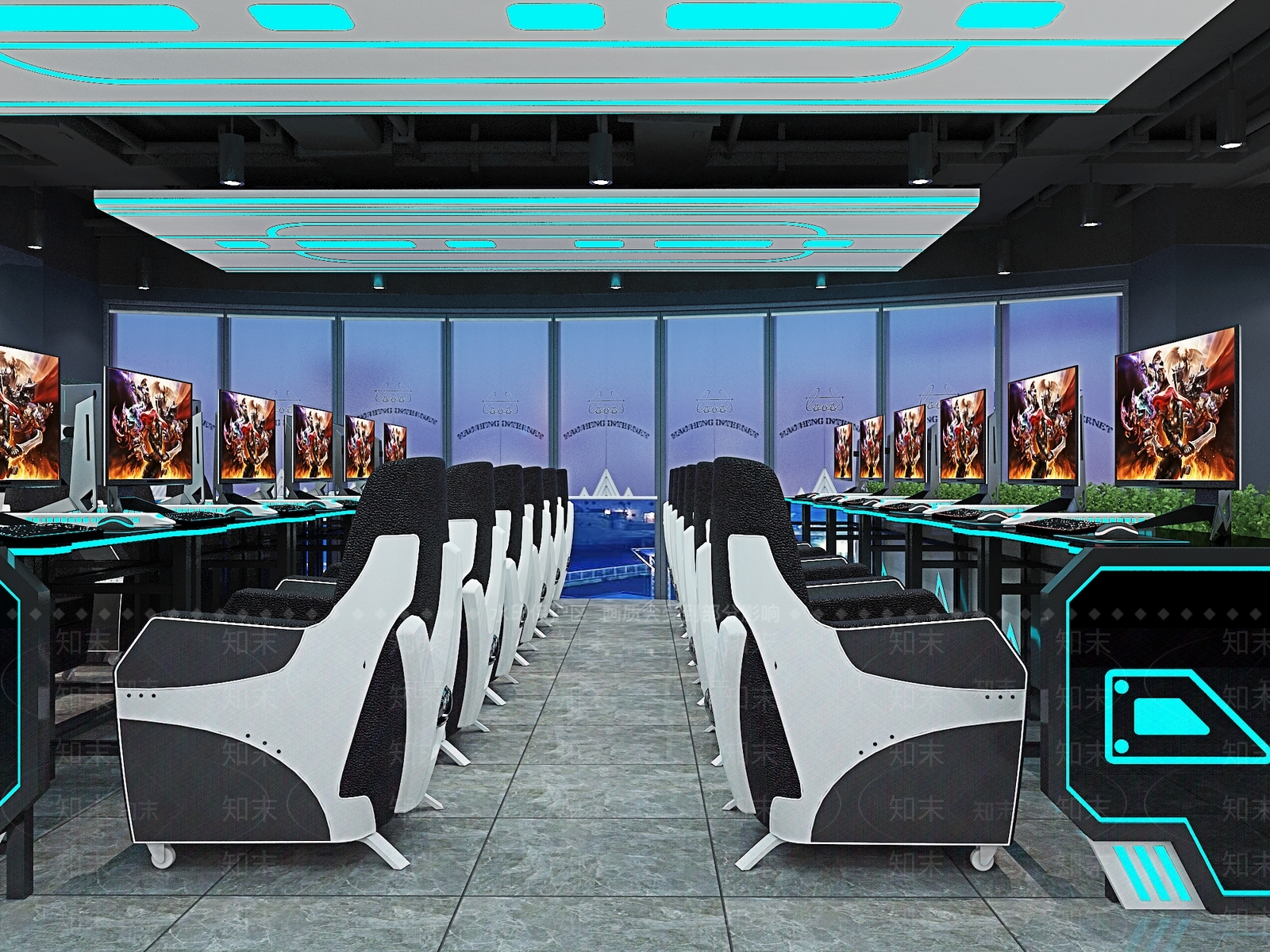 现代风格网咖3D模型下载【ID:975067253】