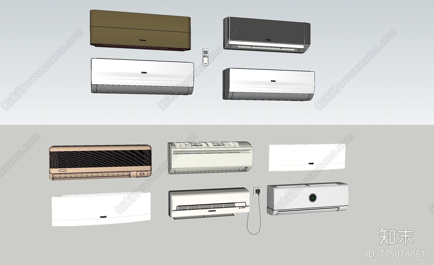现代风格空调SU模型下载【ID:775078081】
