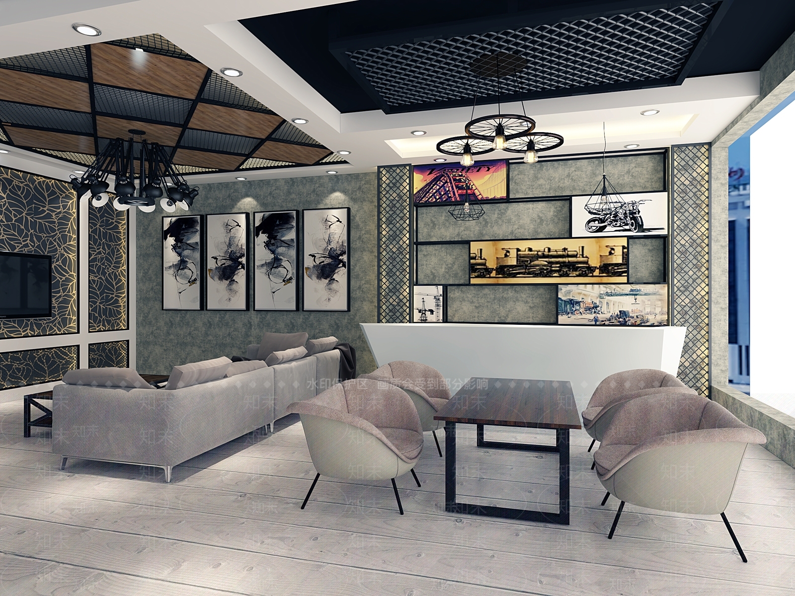 现代壁纸专卖店3D模型下载【ID:375082057】