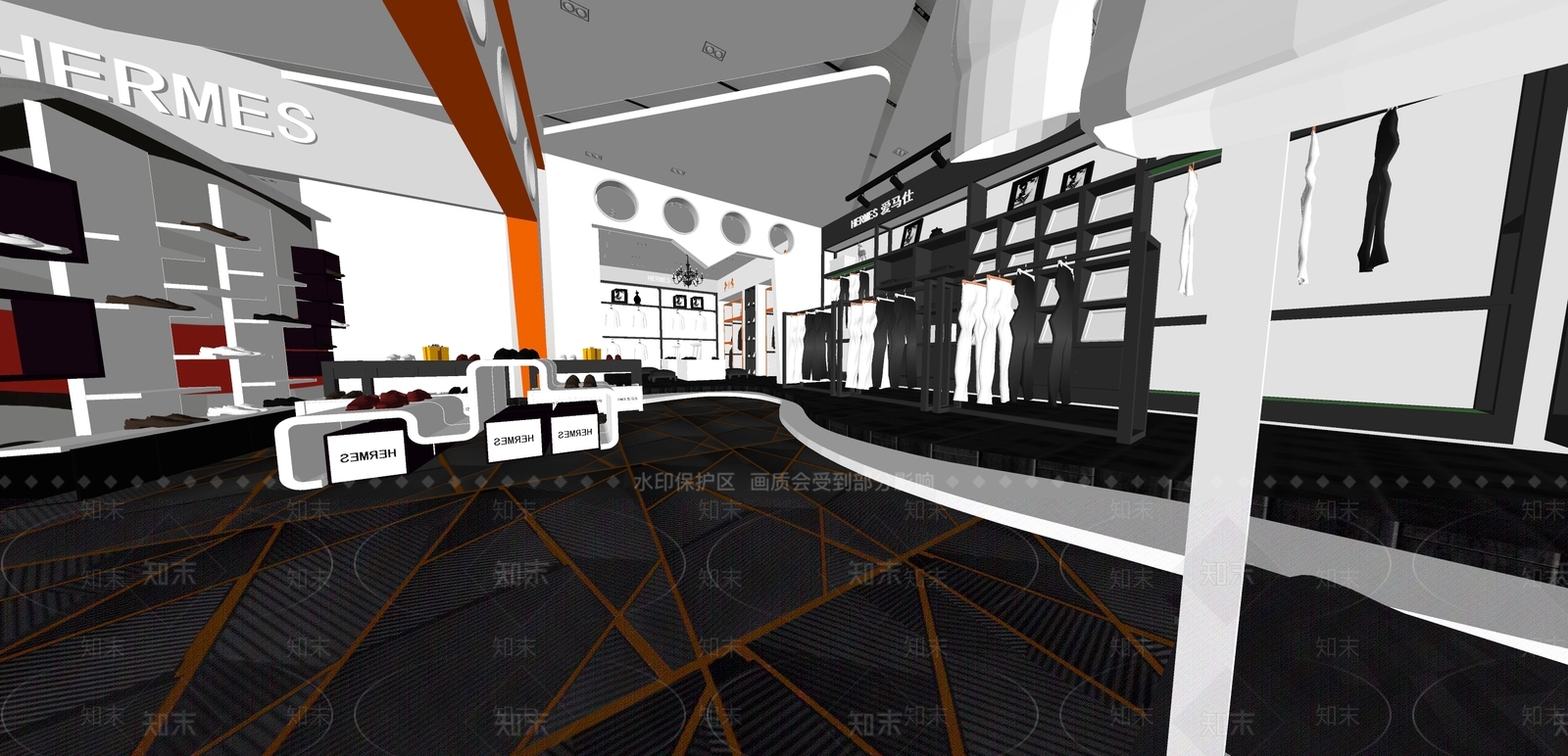 现代风格商场展区SU模型下载【ID:175085099】