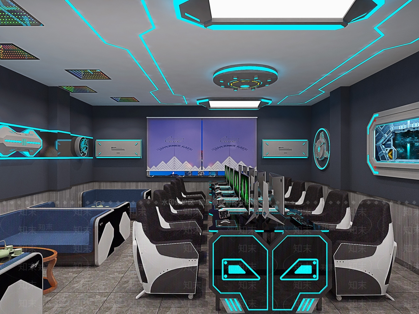 现代风格网吧3D模型下载【ID:975092264】