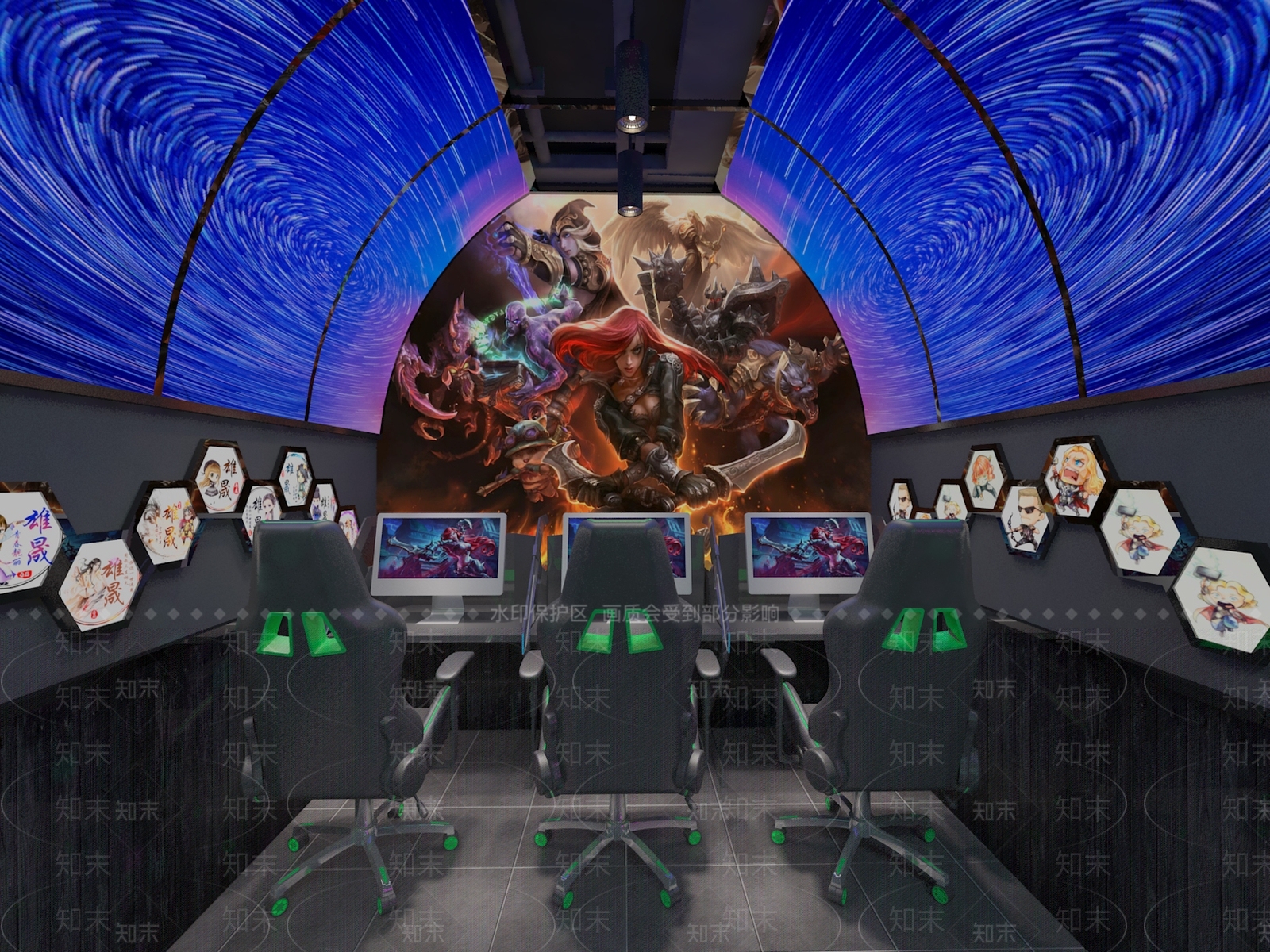 现代网吧包间3D模型下载【ID:975093206】