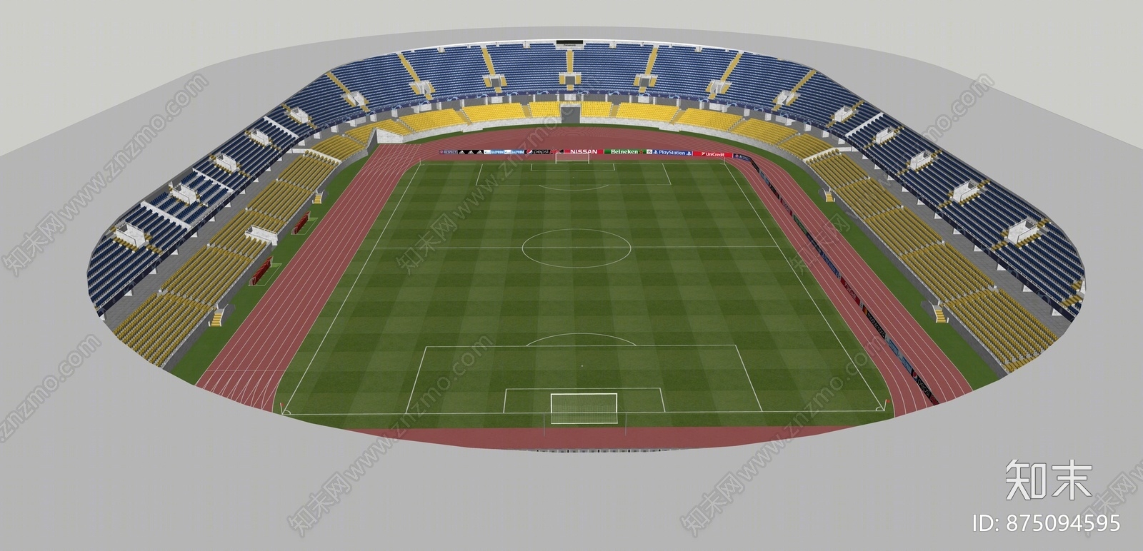现代风格足球场SU模型下载【ID:875094595】
