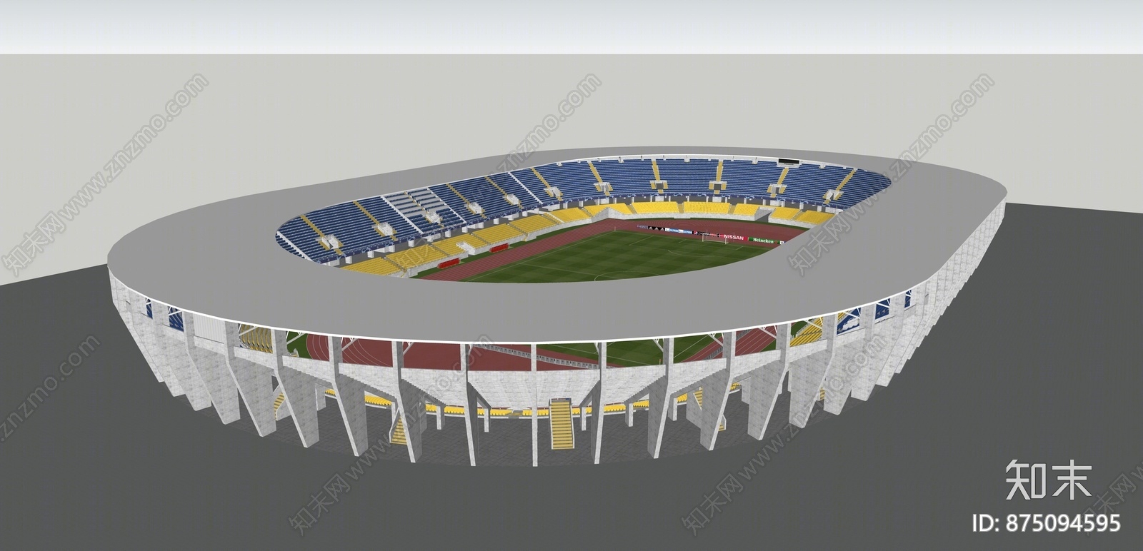 现代风格足球场SU模型下载【ID:875094595】