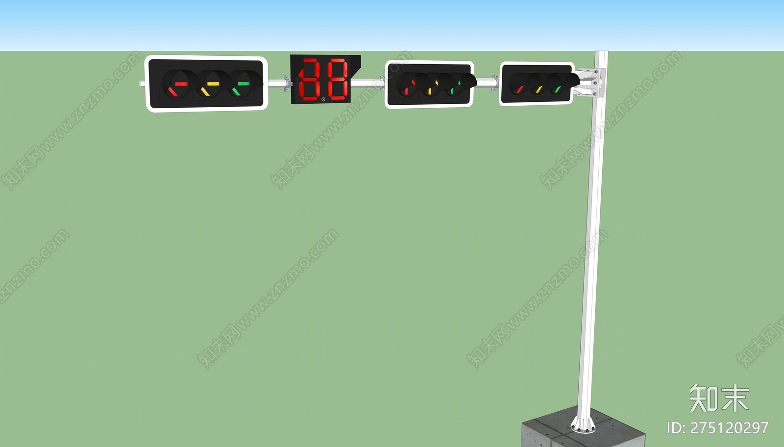 现代风格交通信号灯SU模型下载【ID:275120297】