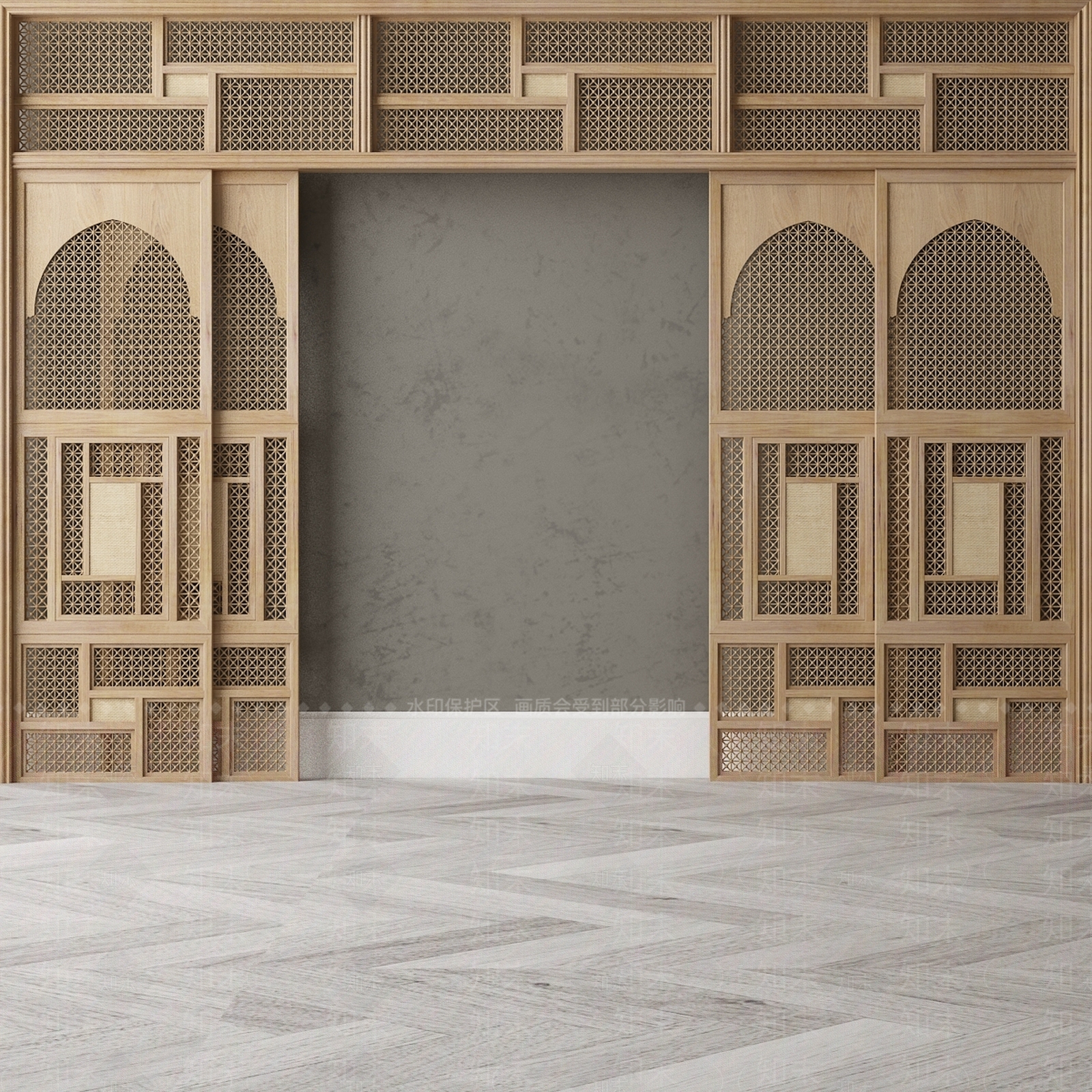 北欧推拉门3D模型下载【ID:675122622】