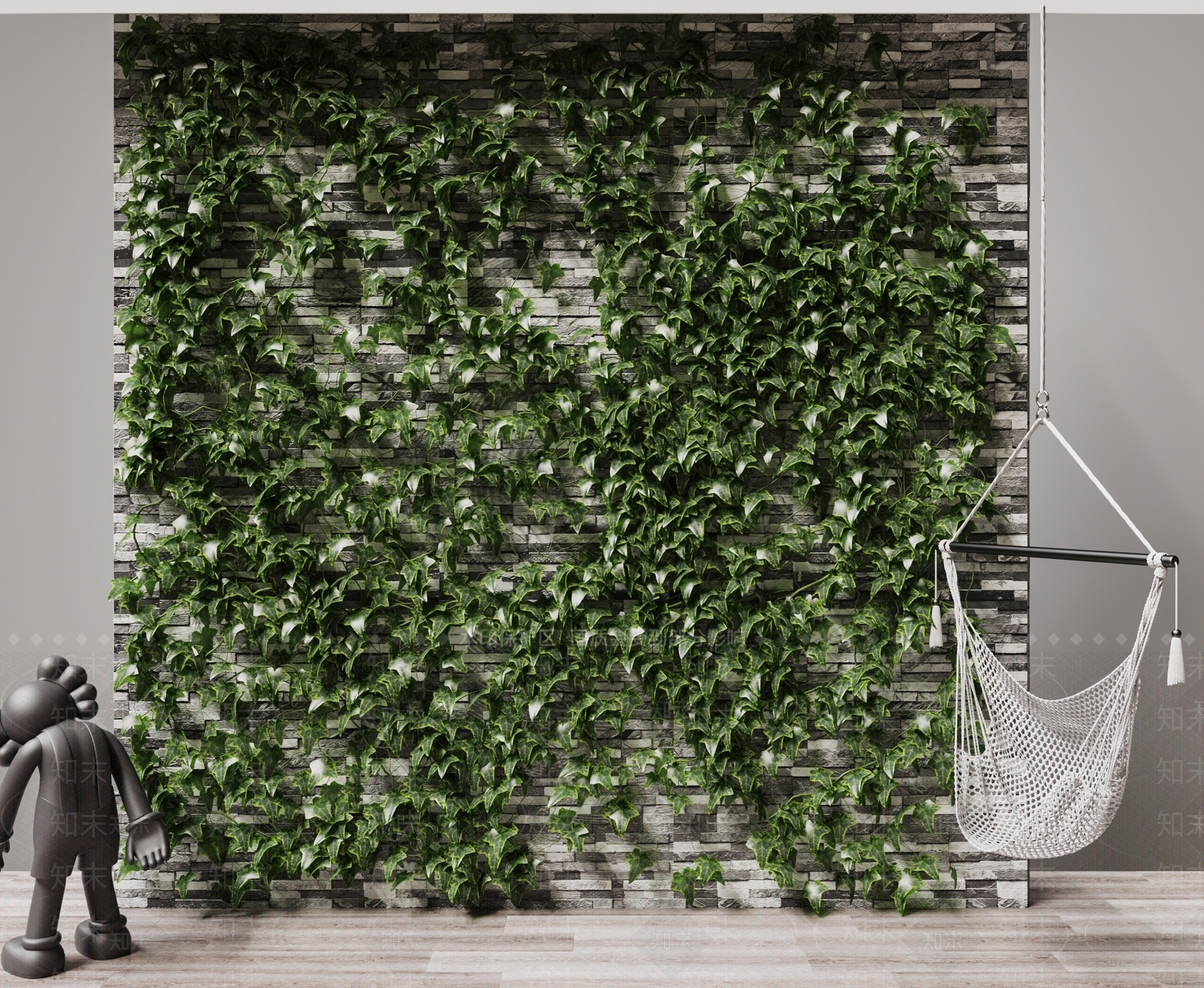 现代绿植墙3D模型下载【ID:475124203】
