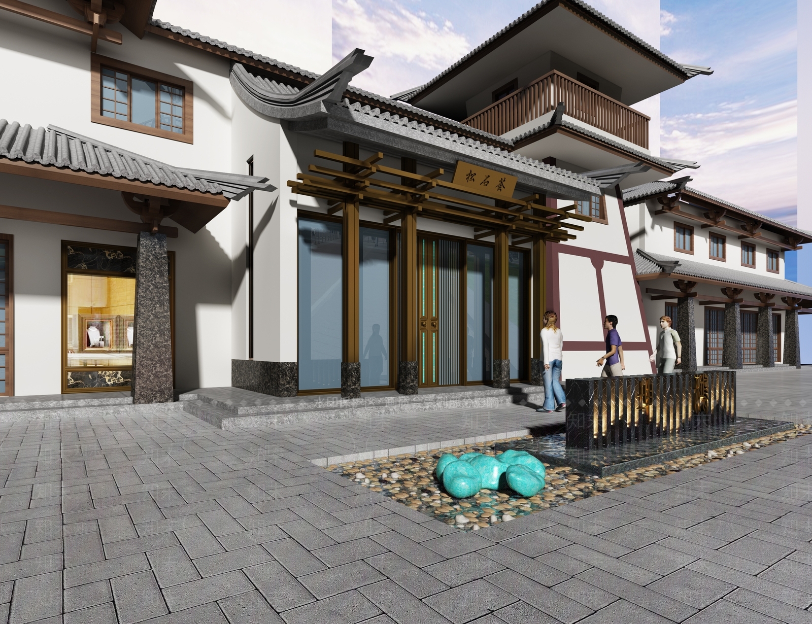 中式古建筑外观3D模型下载【ID:575127622】