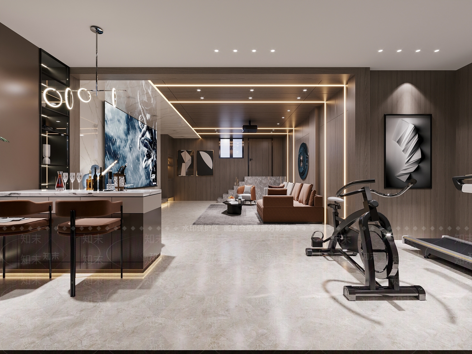 现代影音室3D模型下载【ID:875129944】