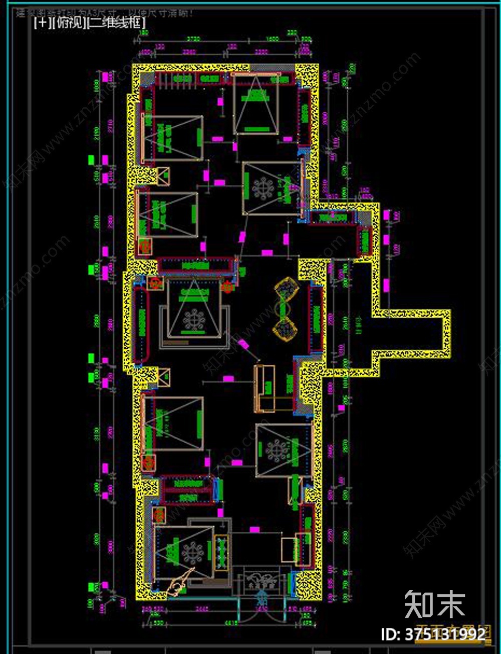 家纺店cad施工图下载【ID:375131992】