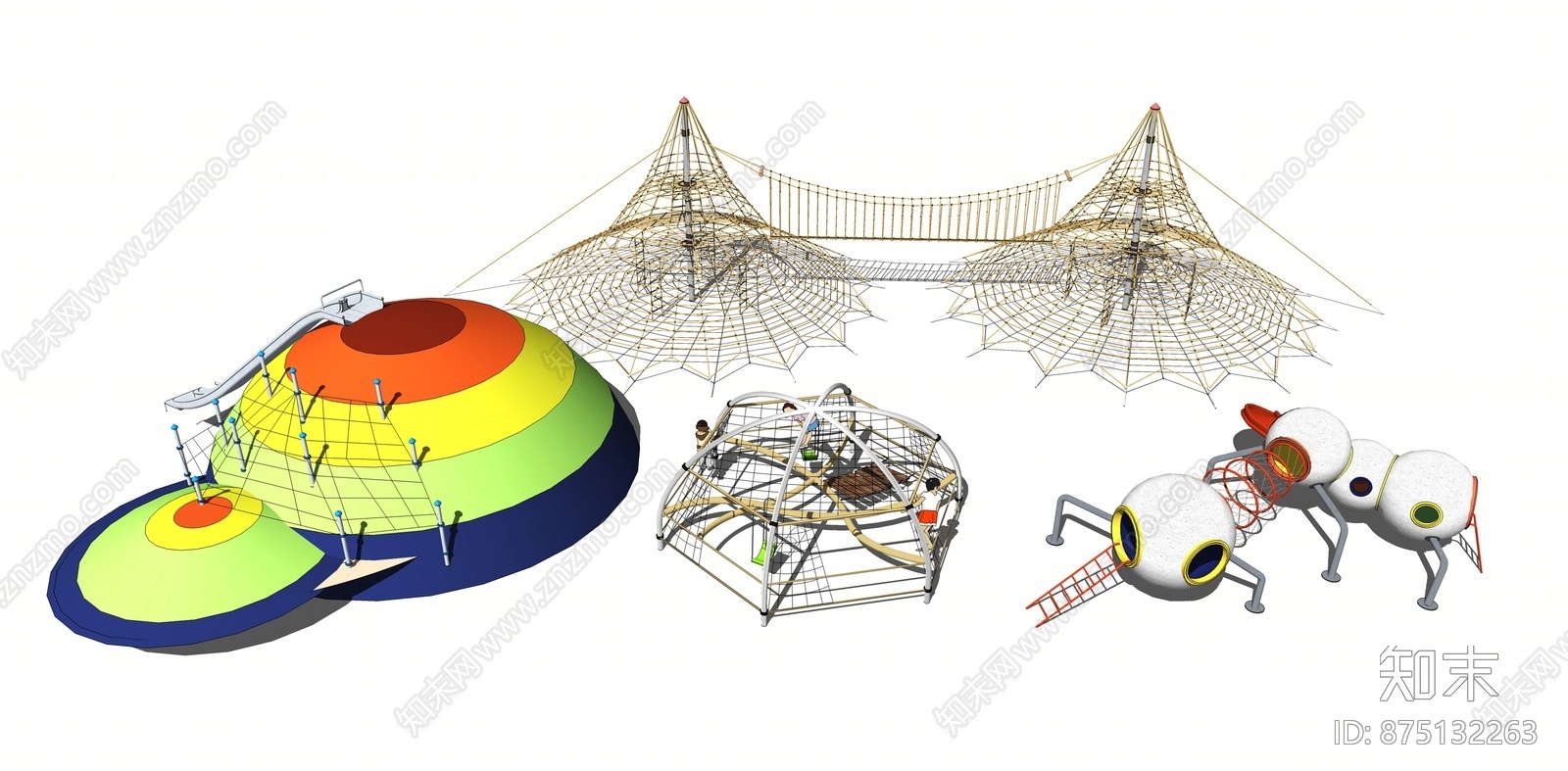 现代儿童游乐设施SU模型下载【ID:875132263】