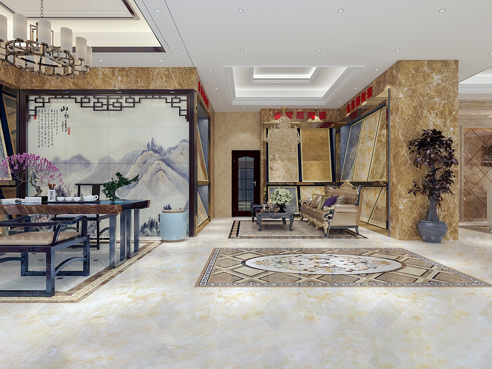 新中式陶瓷专卖店3D模型下载【ID:375132075】