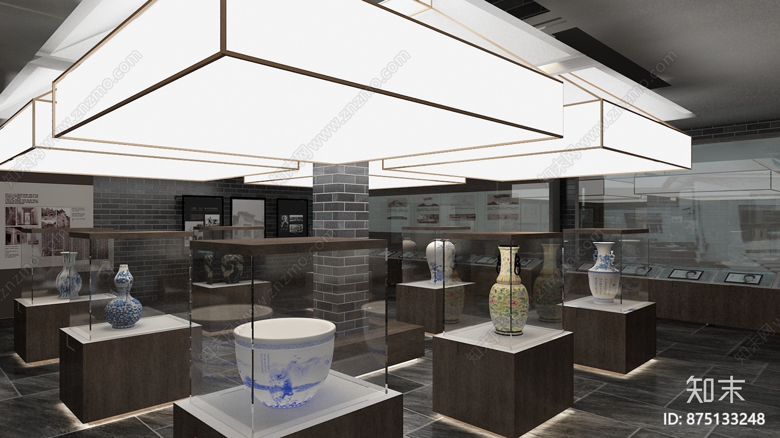 展厅效果图施工图下载【ID:875133248】