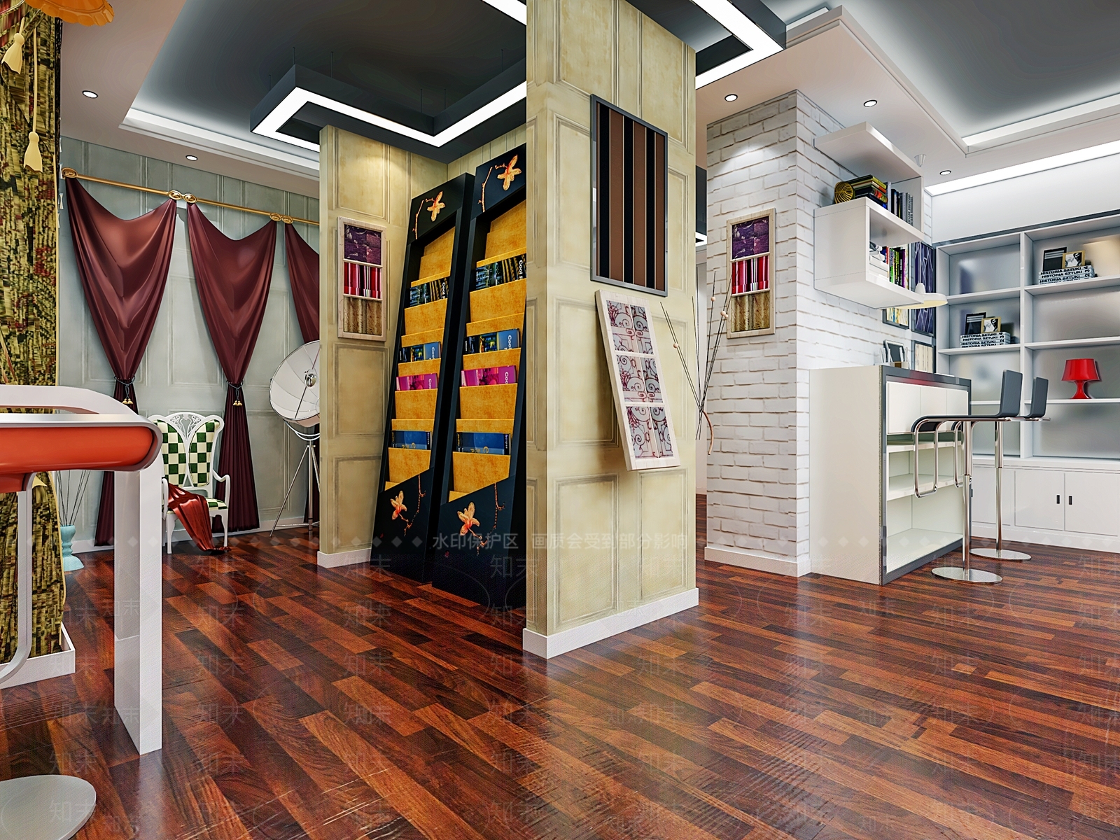 现代壁纸专卖店3D模型下载【ID:375135000】